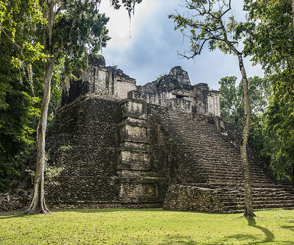 Ancient Mayan temple of Dzibanche in Quintana Roo, Mexico