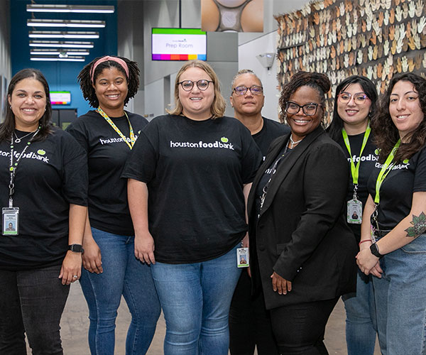 employees at the Houston food bank